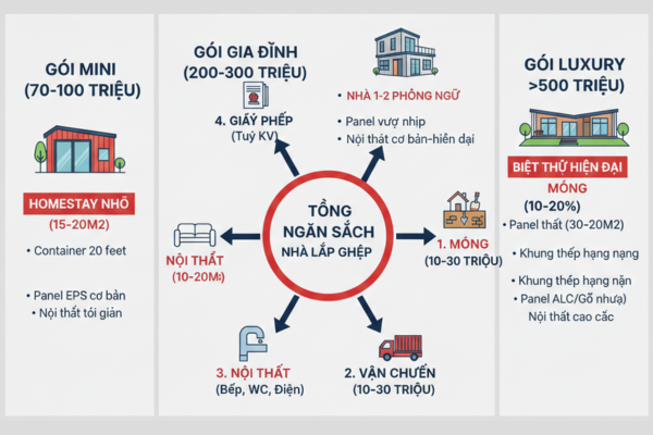 Chi Phí Xây Nhà Lắp Ghép Từ A–Z: Bao Nhiêu Tiền Là Đủ?